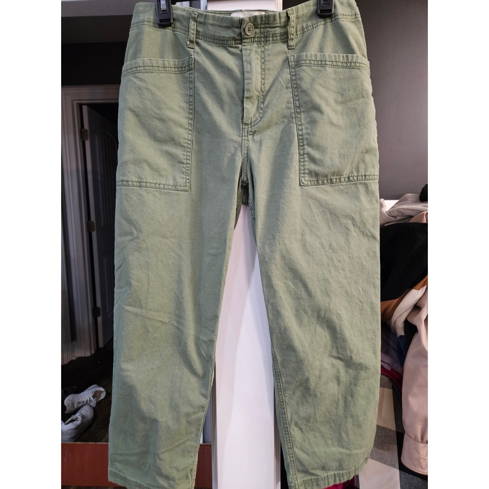 Lucky Brand Olive Green Utility Carpenter Pants Womens 4/27 Relaxed Straight Leg